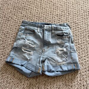 Aeropostale Light Blue High Rise Denim Shorts